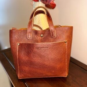 Portland Leather Goods mini crossbody tote - Nutmeg